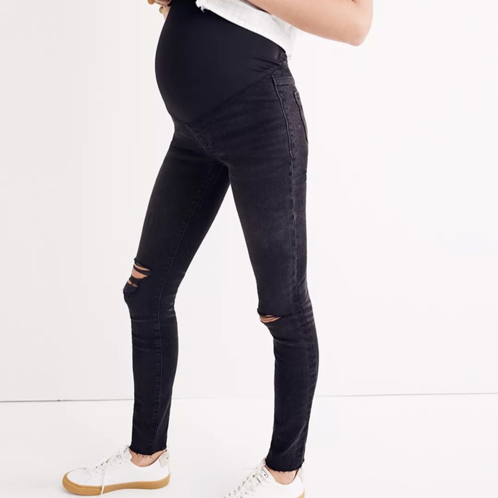 Madewell NWT Full Belly Panel Distressed Maternity Skinny Jeans